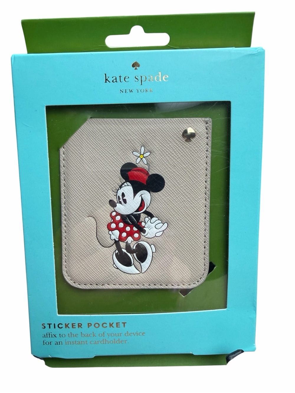 NWT Kate Spade New York Minnie Mouse sticker/adhesion credit card pocket.